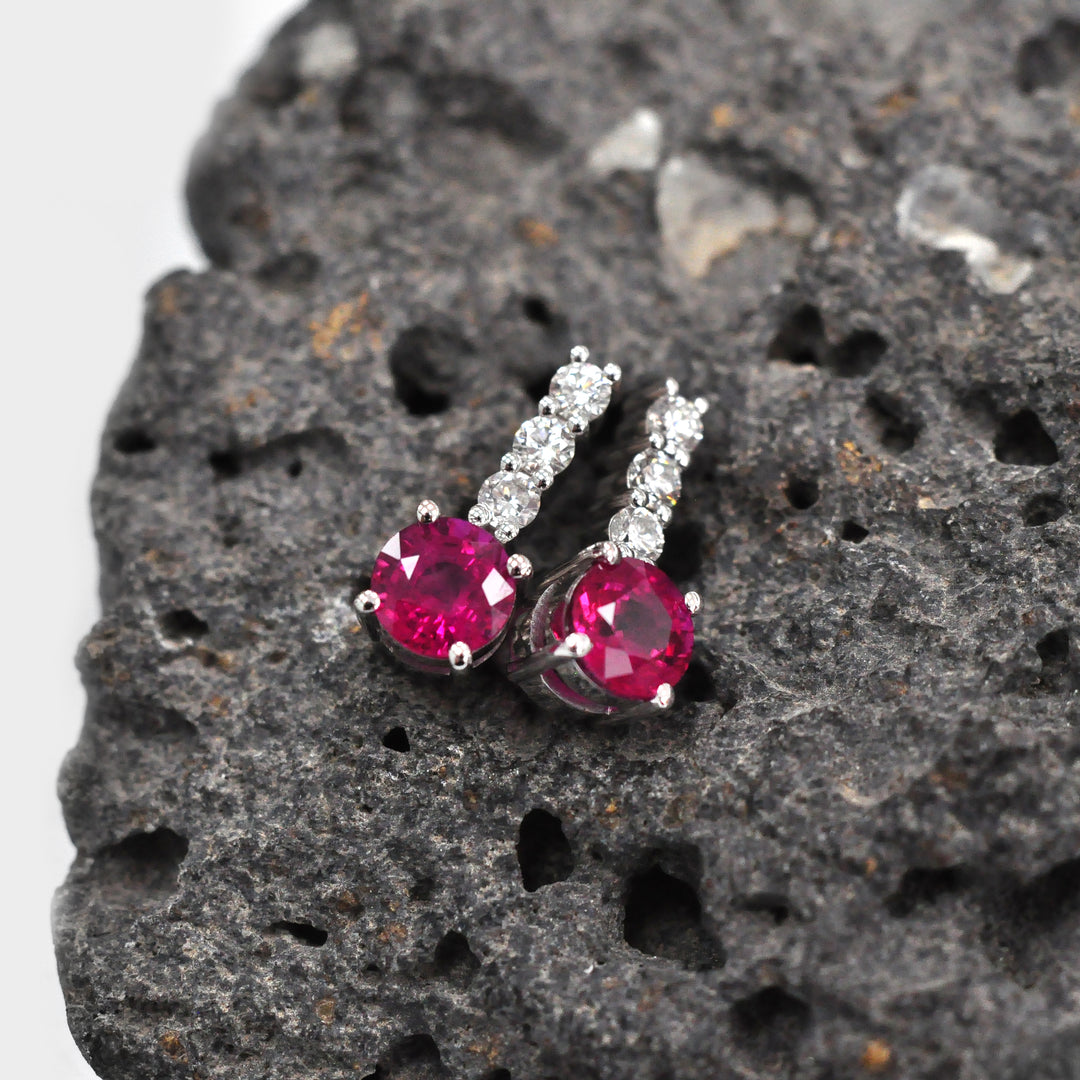 2.0 ct. tw. Rubies and diamonds Earrings