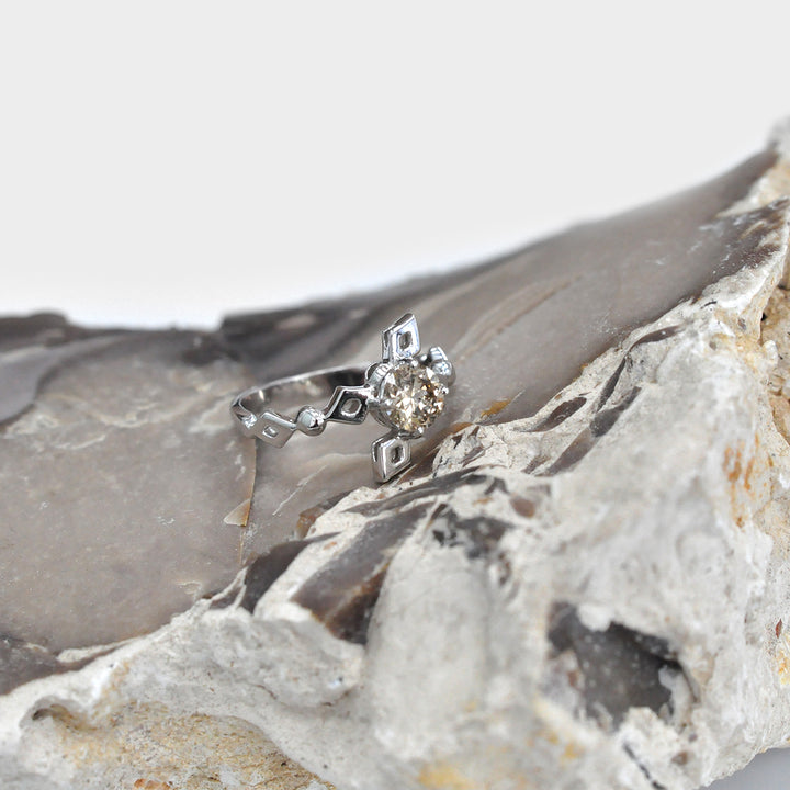 Fancy Yellowish Brown Diamond Modern design Ring