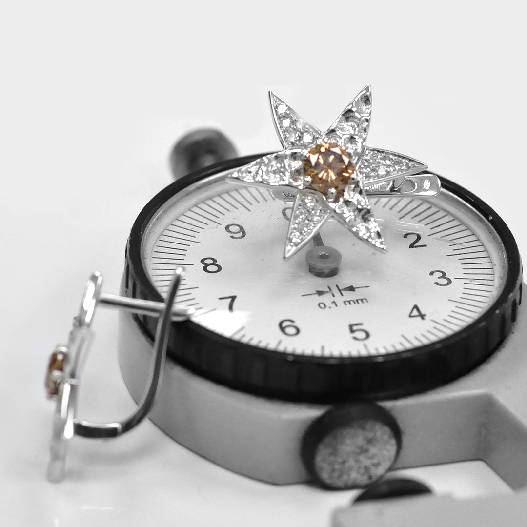 Fancy Brown Diamond Halo Star Earrings