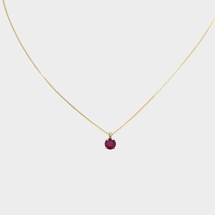 0.5 carat Round Natural Ruby Solitaire Pendant