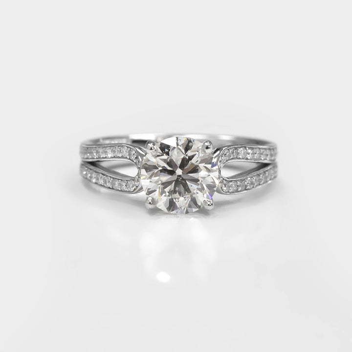 1.50 carat Center diamond Split Shank Engagement Ring