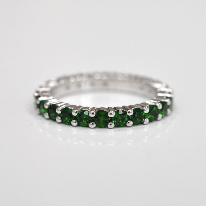 Tsavorite Garnet White Gold Eternity ring