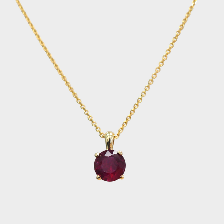 0.5 carat Round Natural Ruby Solitaire Pendant