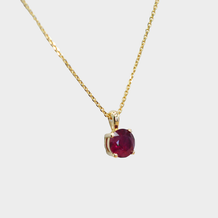 0.5 carat Round Natural Ruby Solitaire Pendant