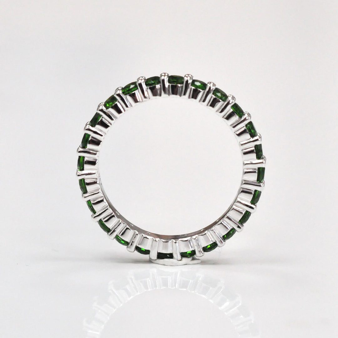 Tsavorite Garnet White Gold Eternity ring