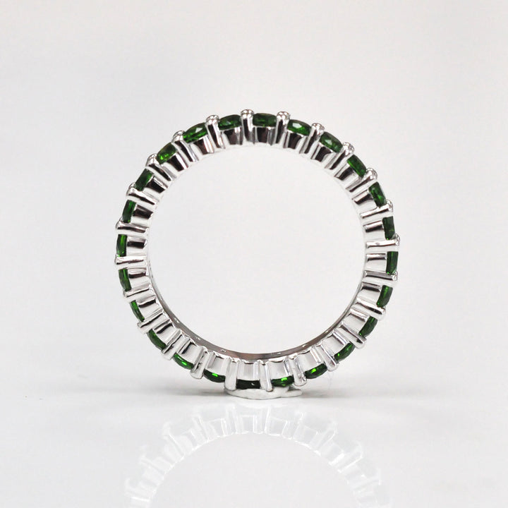 Tsavorite Garnet White Gold Eternity ring