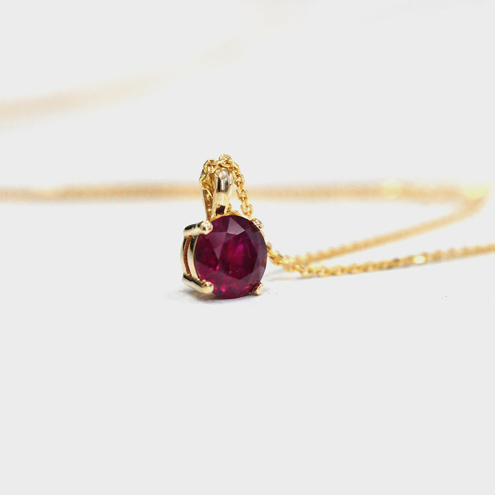 0.5 carat Round Natural Ruby Solitaire Pendant