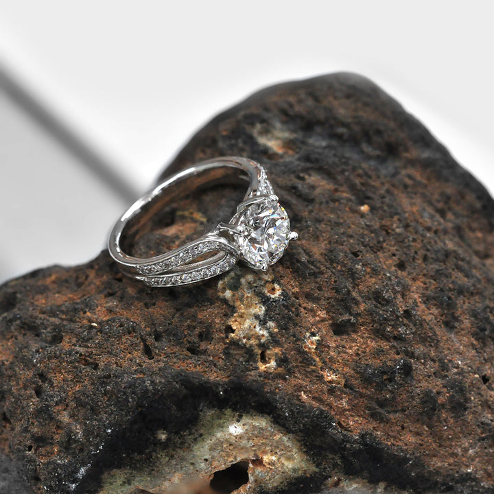 1.50 carat Center diamond Split Shank Engagement Ring