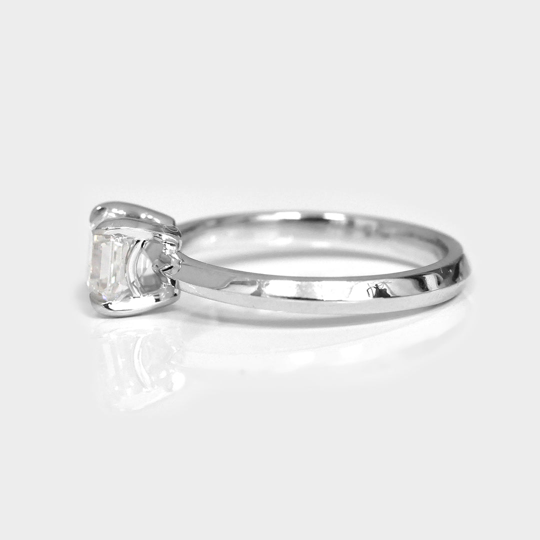 Classic Asscher Cut Solitaire Engagement Diamond Ring