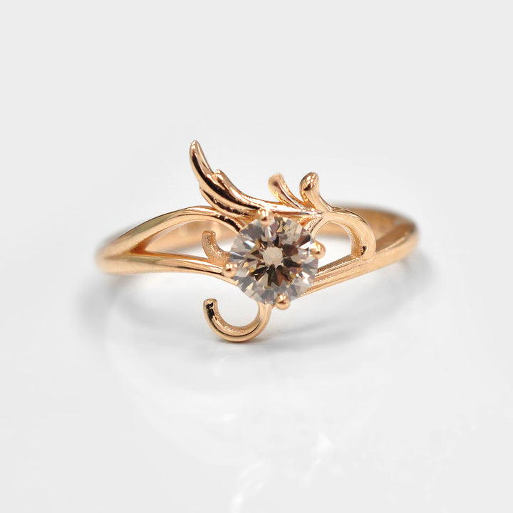 Solitaire Round Diamond Ring in Rose Gold