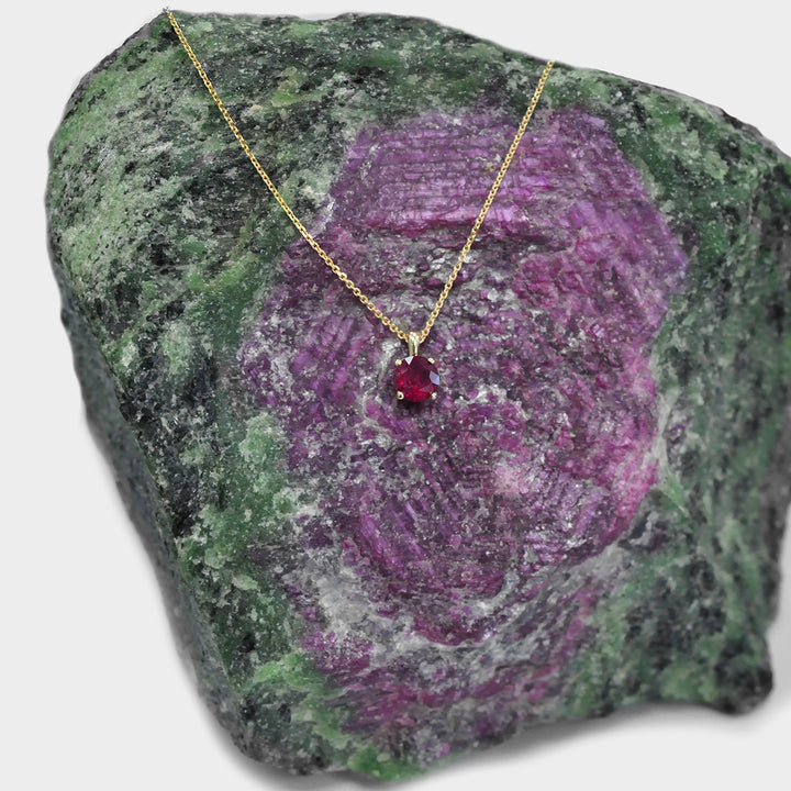 0.5 carat Round Natural Ruby Solitaire Pendant