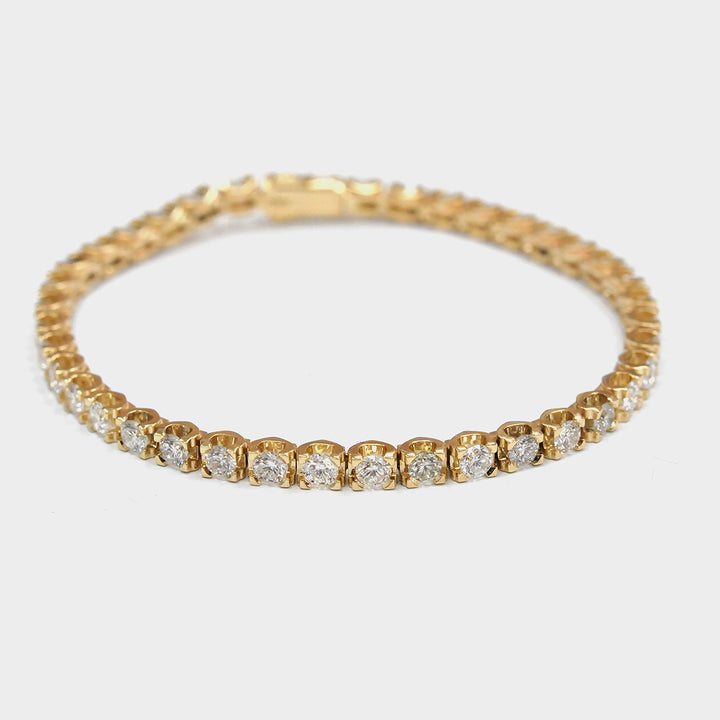 6 carat diamonds Yellow Gold Tennis Bracelet