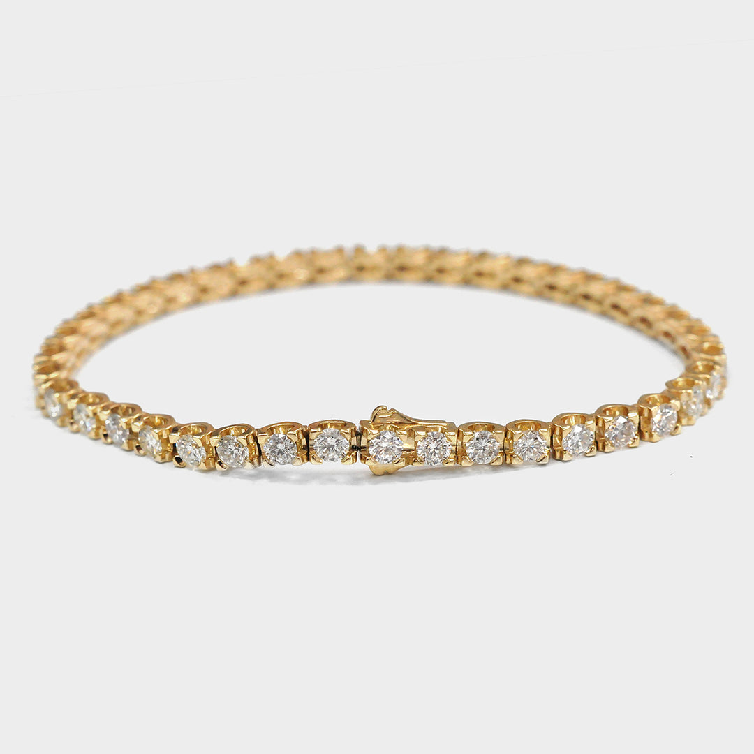 6 carat diamonds Yellow Gold Tennis Bracelet