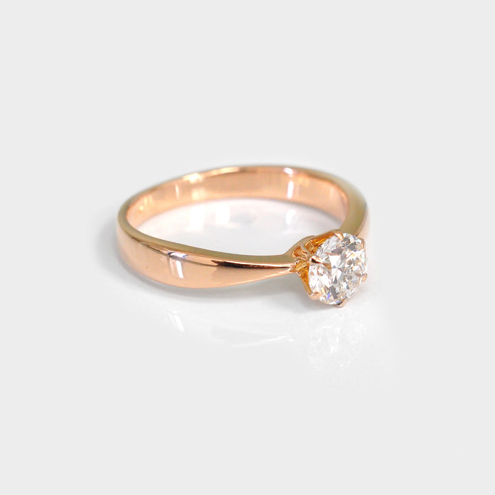 Thin to thick 6 Prongs Rose Gold Engagement Ring
