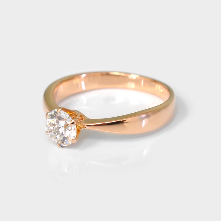 Thin to thick 6 Prongs Rose Gold Engagement Ring