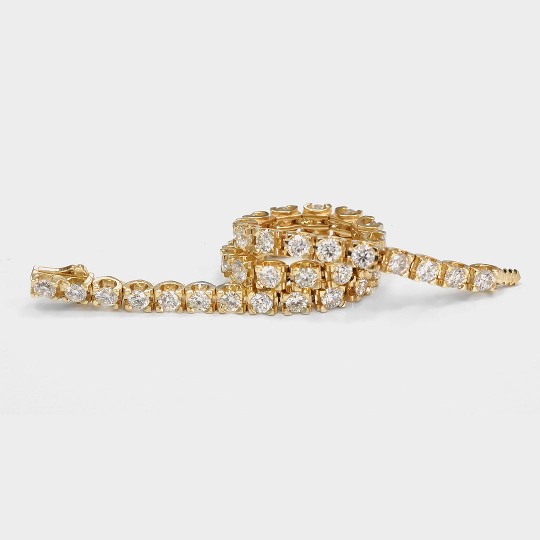 6 carat diamonds Yellow Gold Tennis Bracelet