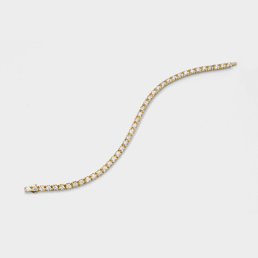 6 carat diamonds Yellow Gold Tennis Bracelet