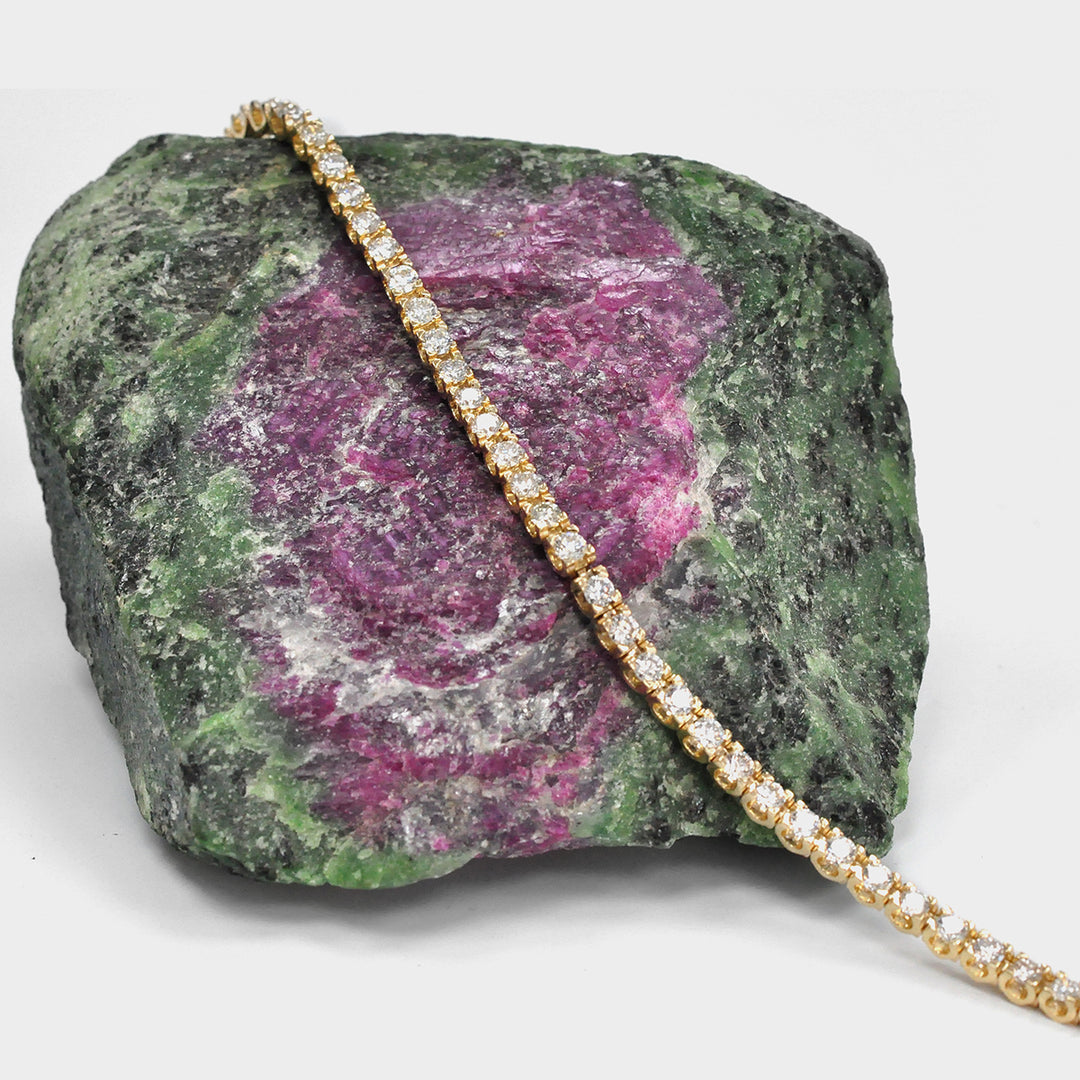 6 carat diamonds Yellow Gold Tennis Bracelet
