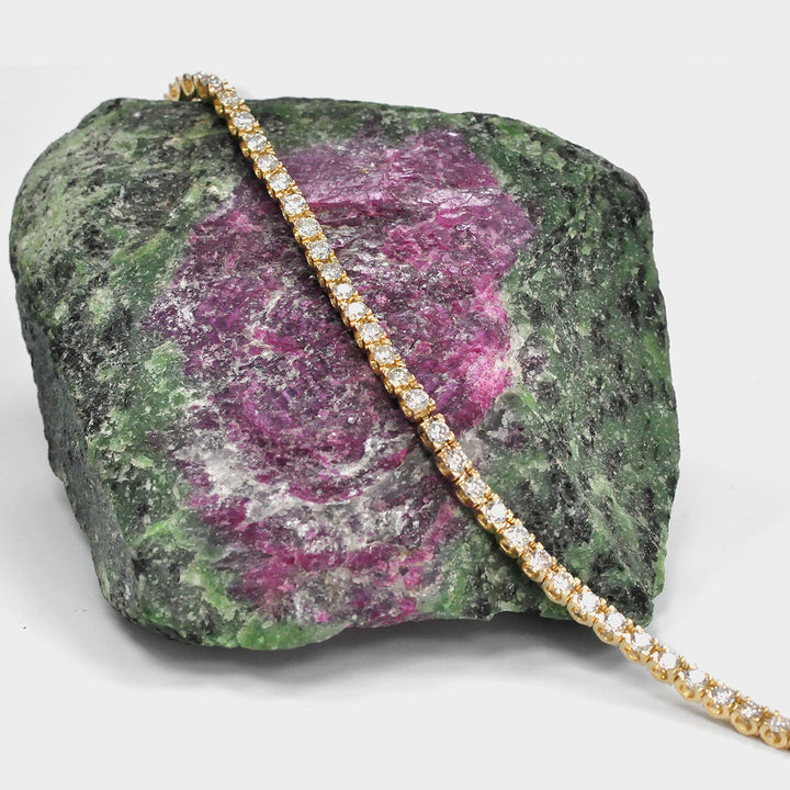 6 carat diamonds Yellow Gold Tennis Bracelet