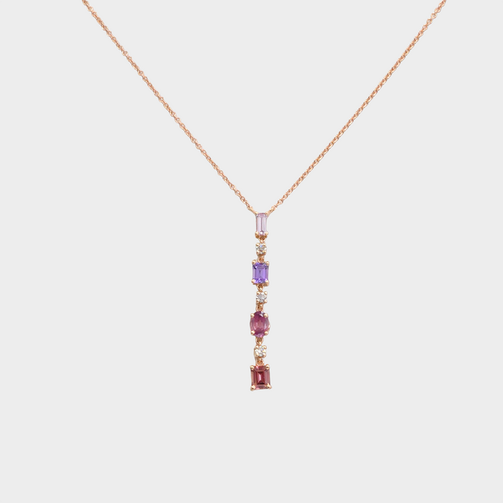 Fancy Sapphires and Diamonds Pendant in Rose Gold