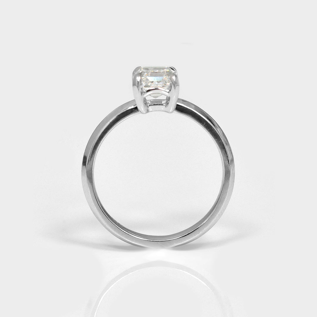 Classic Asscher Cut Solitaire Engagement Diamond Ring