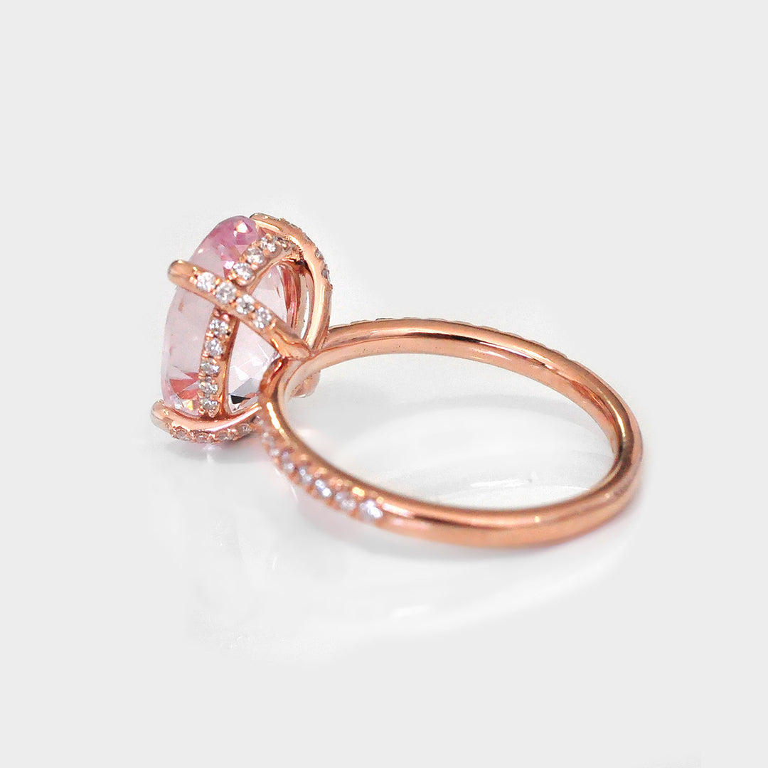 Pink Morganite Ring and Side Diamonds