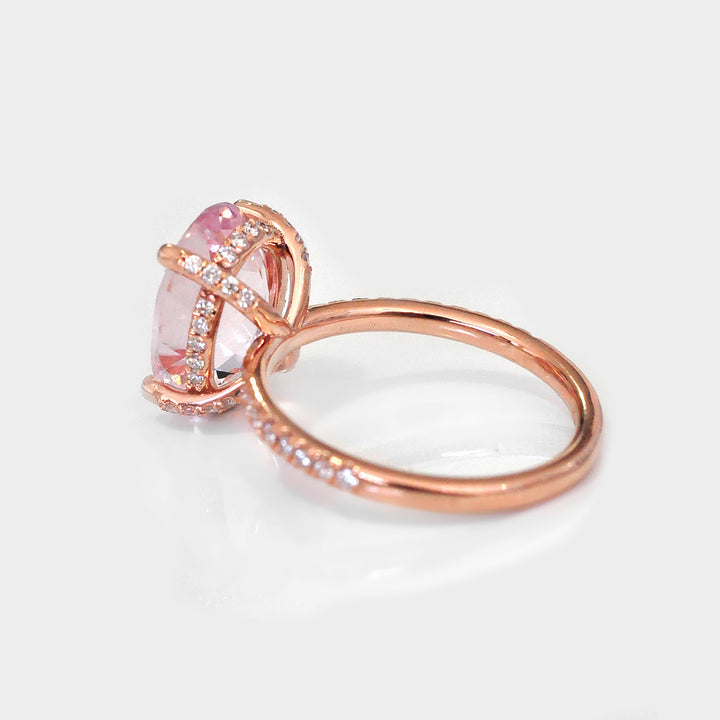 Pink Morganite Ring and Side Diamonds