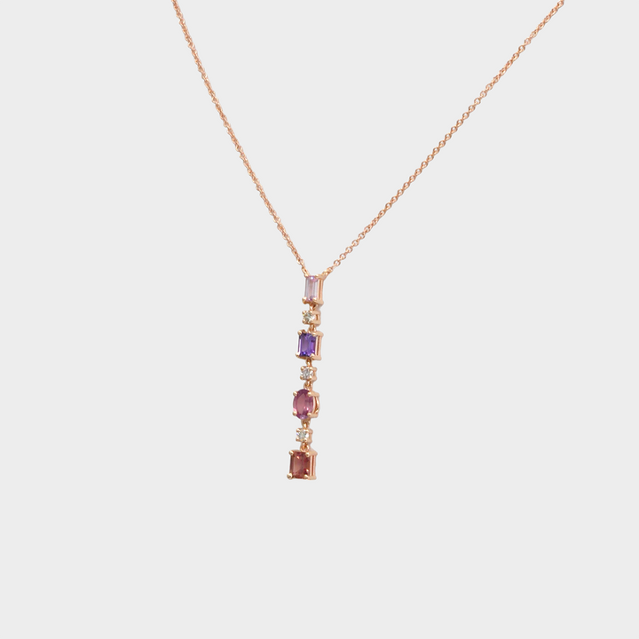 Fancy Sapphires and Diamonds Pendant in Rose Gold