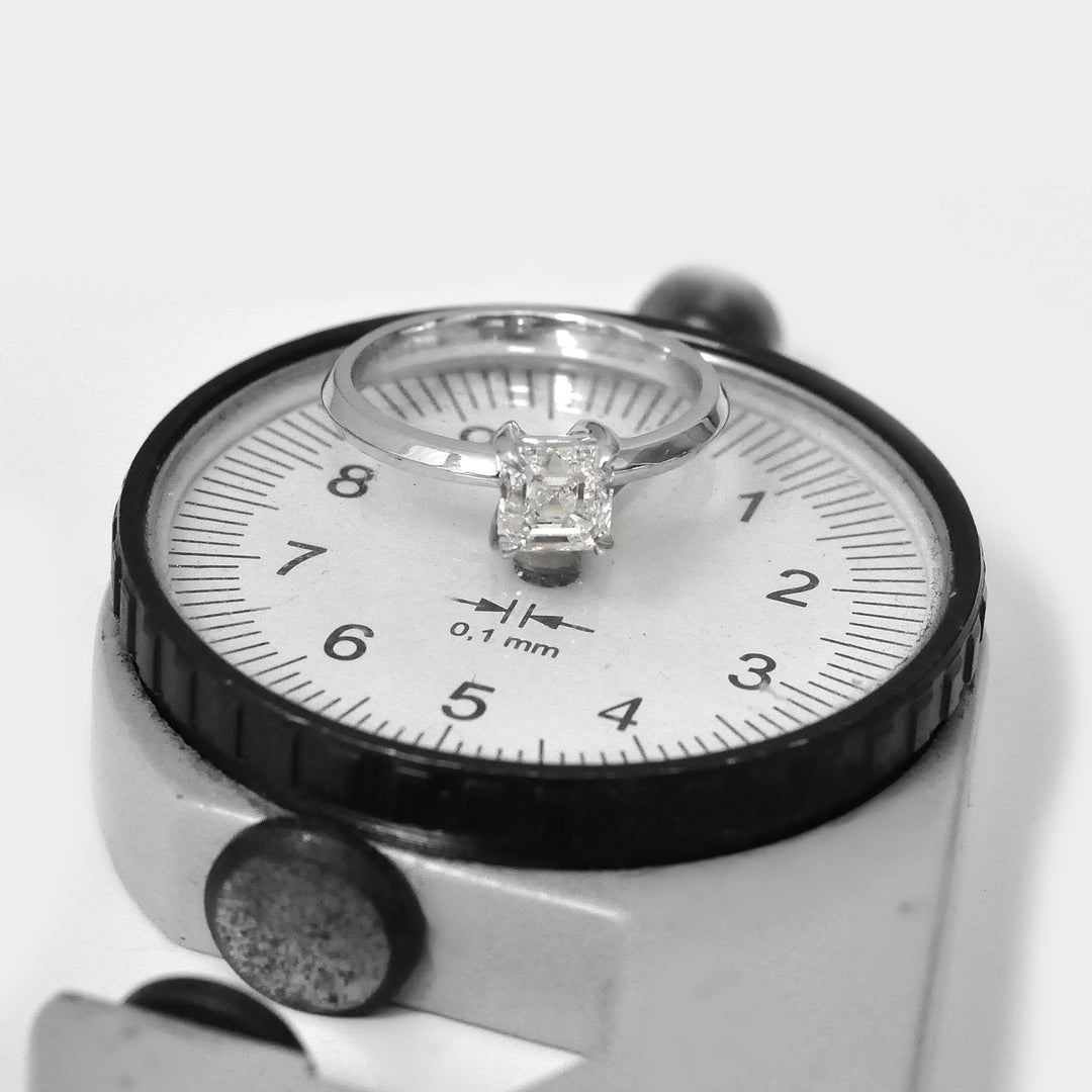 Classic Asscher Cut Solitaire Engagement Diamond Ring