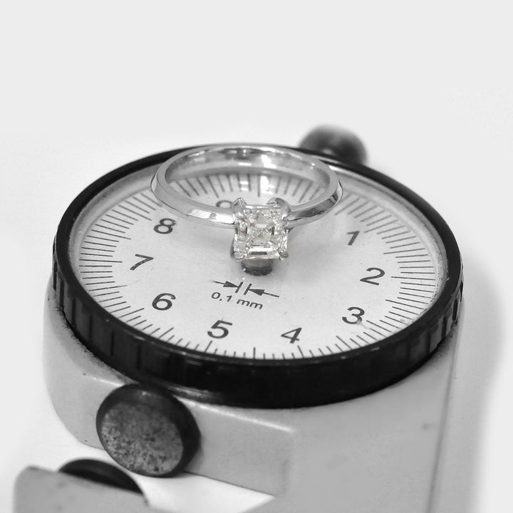 Classic Asscher Cut Solitaire Engagement Diamond Ring