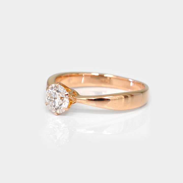 Thin to thick 6 Prongs Rose Gold Engagement Ring