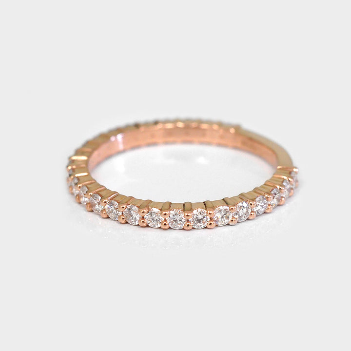Rose Gold 3/4 Eternity White Diamonds Ring