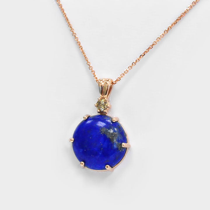 Lapis Lazuli and One Diamond Necklace