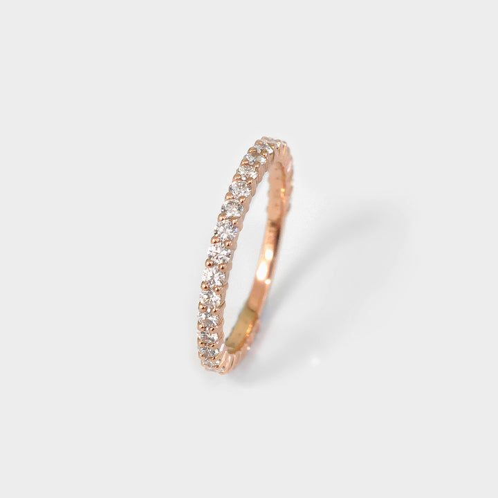 Rose Gold 3/4 Eternity White Diamonds Ring
