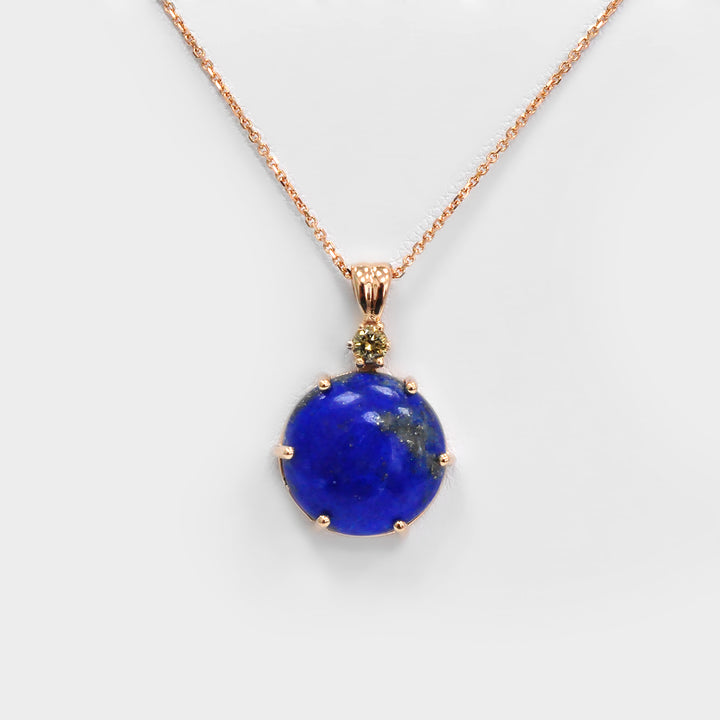 Lapis Lazuli and One Diamond Necklace