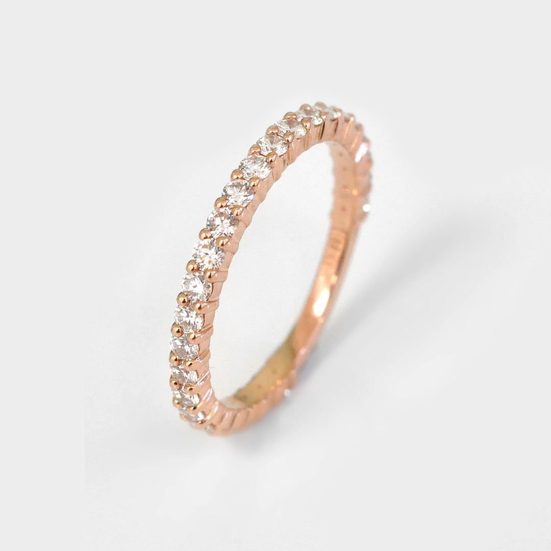 Rose Gold 3/4 Eternity White Diamonds Ring
