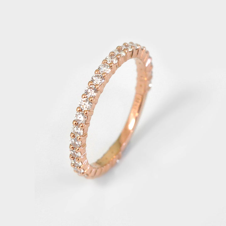 Rose Gold 3/4 Eternity White Diamonds Ring