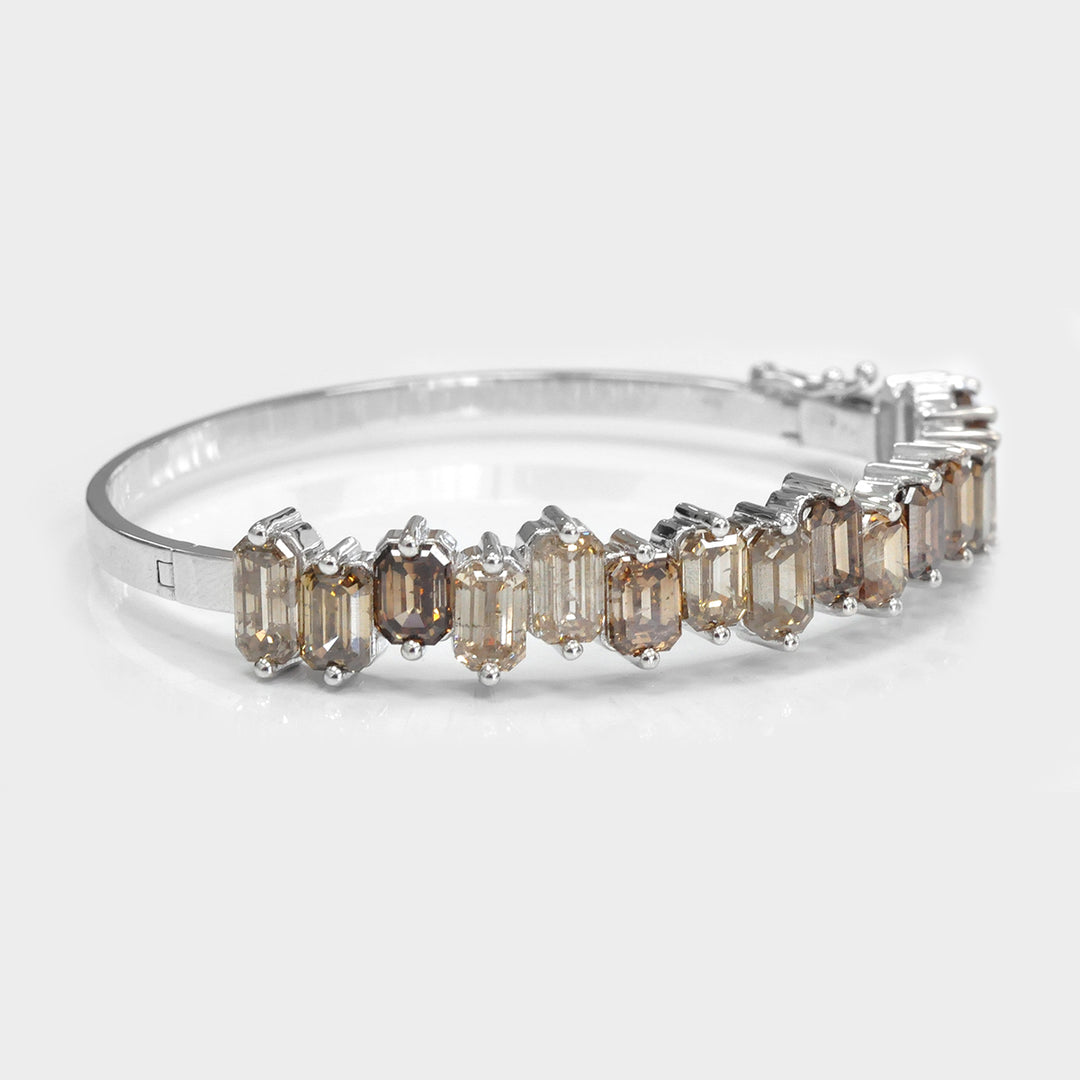 Unique Brown Diamonds Bangle in White Gold