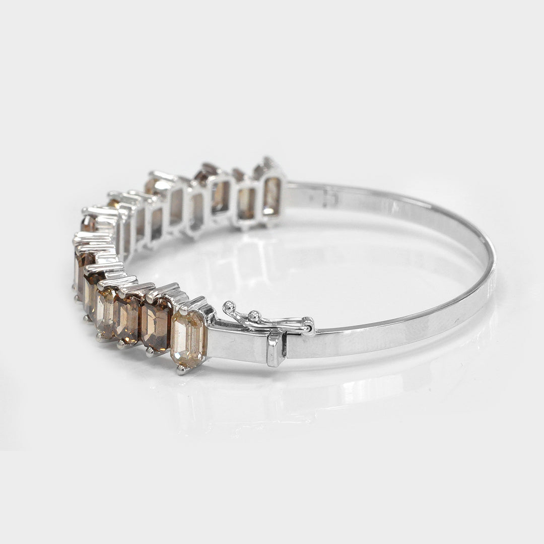 Unique Brown Diamonds Bangle in White Gold