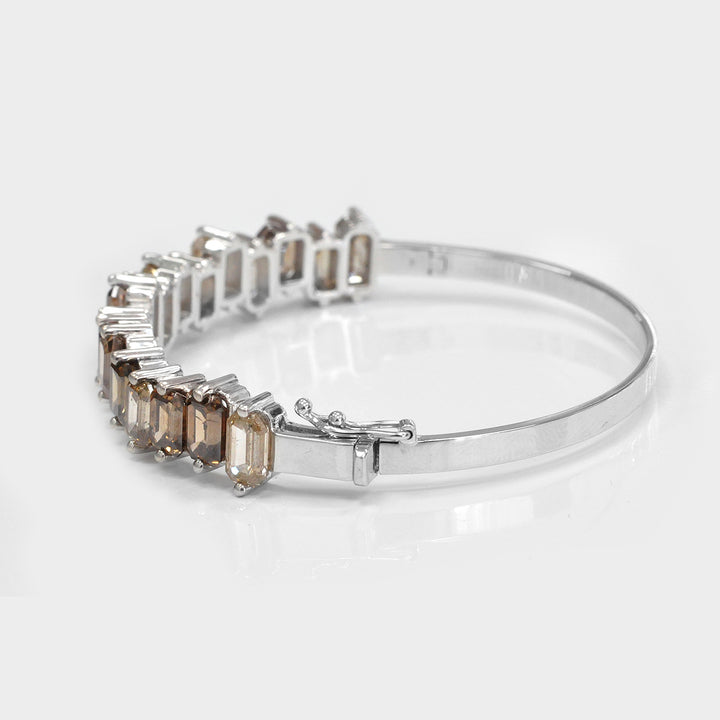 Unique Brown Diamonds Bangle in White Gold