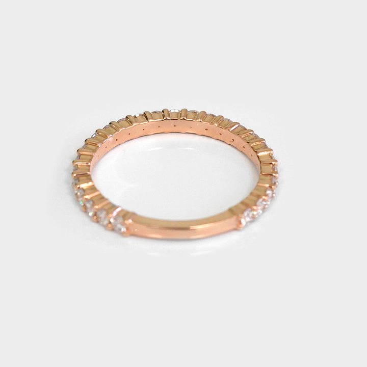 Rose Gold 3/4 Eternity White Diamonds Ring