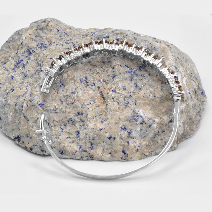 Unique Brown Diamonds Bangle in White Gold