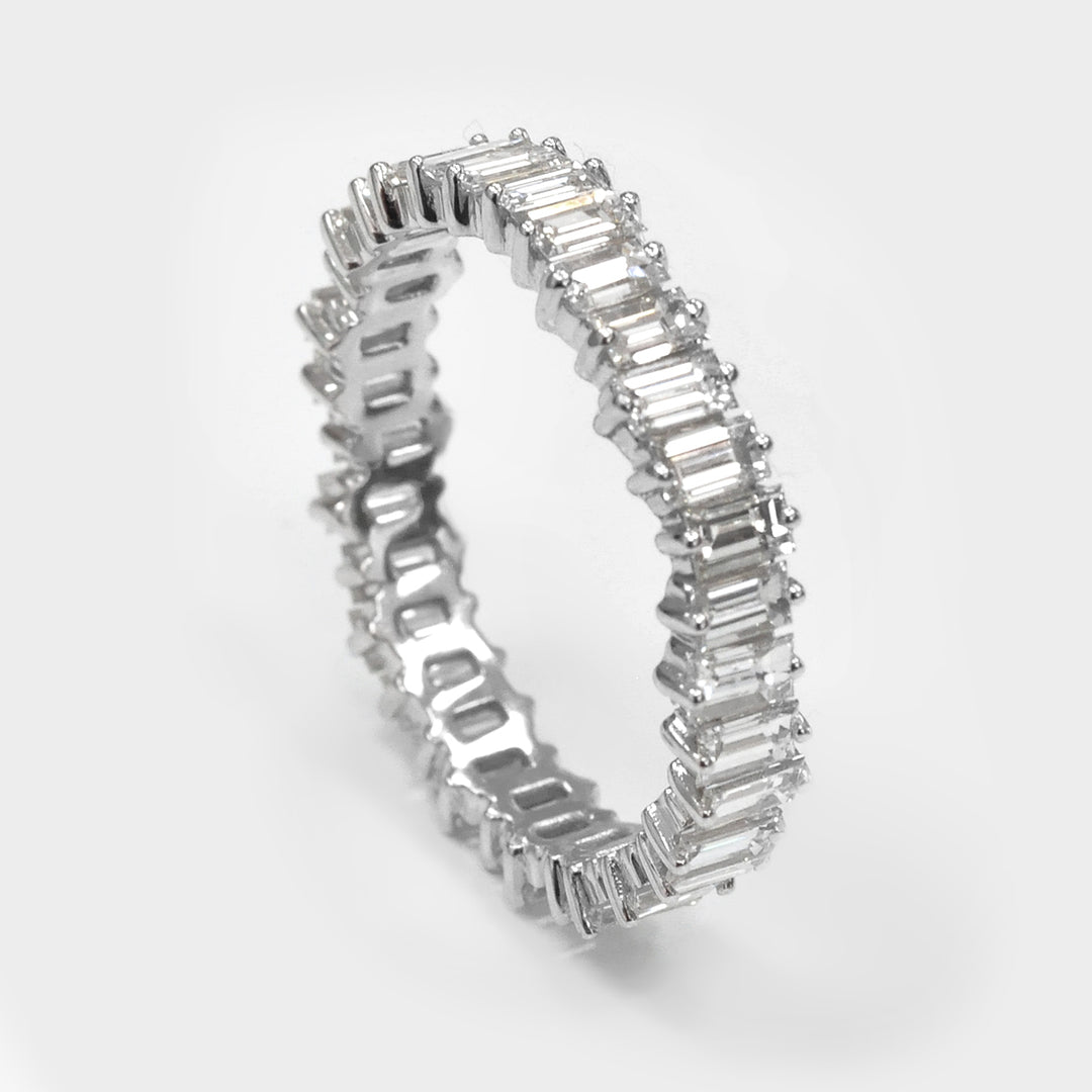 Baguette Cut White Gold Eternity Diamond Ring