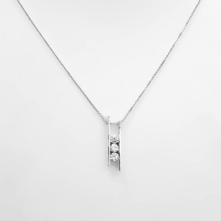 3 White diamonds PARALLEL LINES NECKLACE