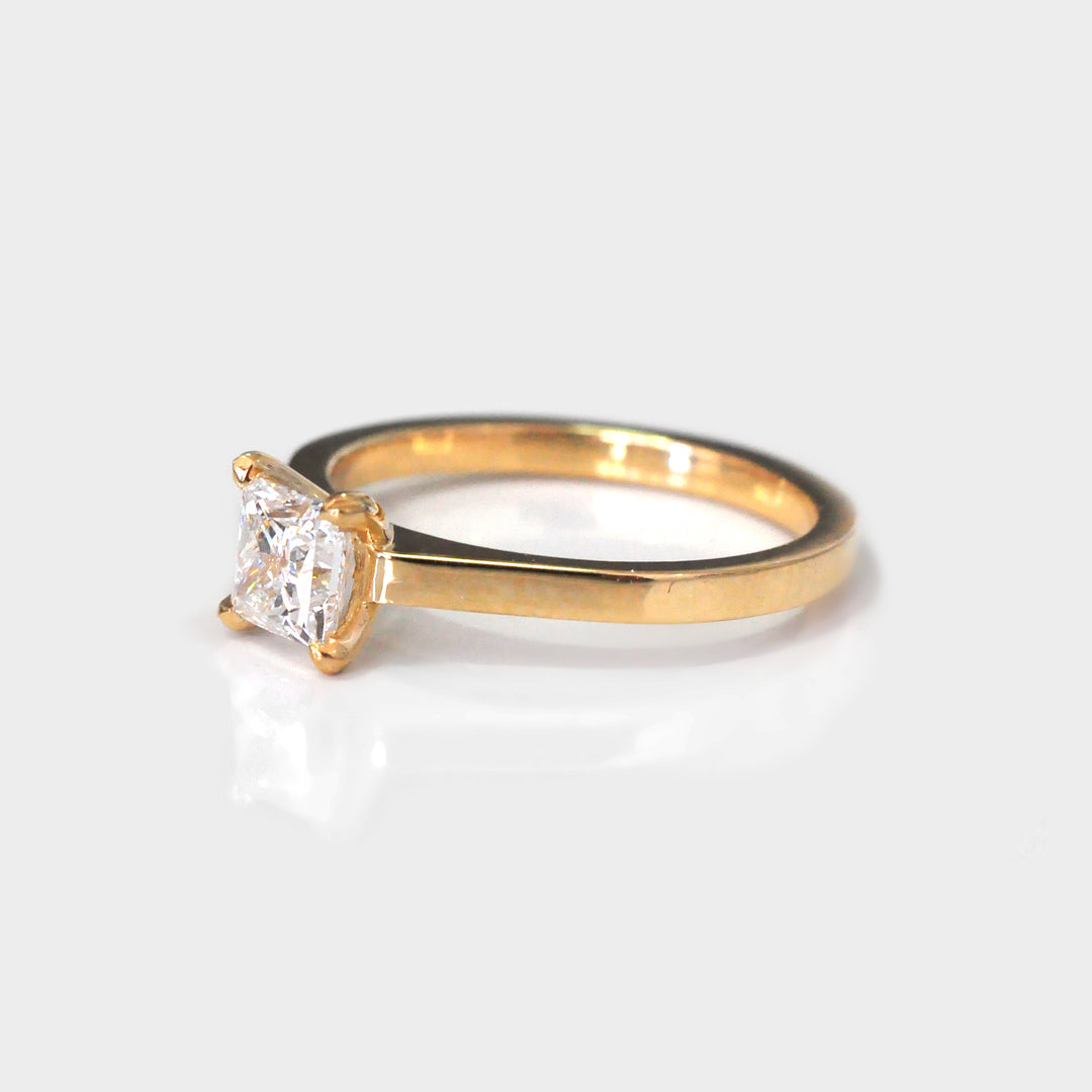 Asscher Cut White Diamond Ring