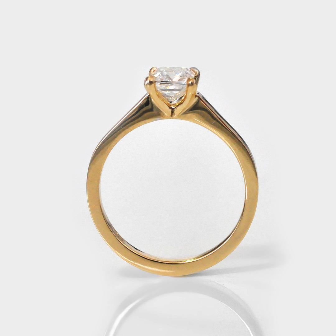 Asscher Cut White Diamond Ring