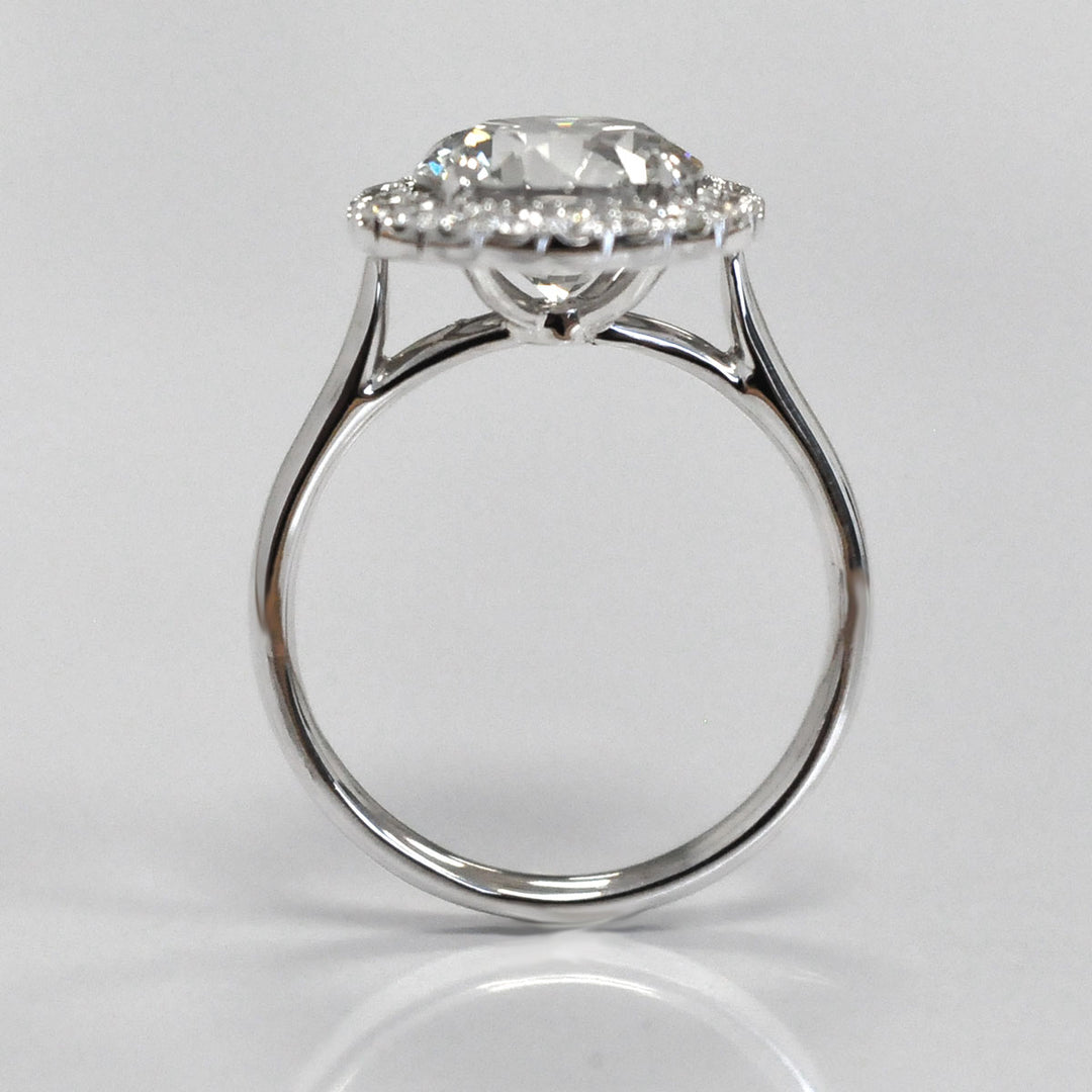 white gold natural diamond (~3.0 ct ) halo engagement ring