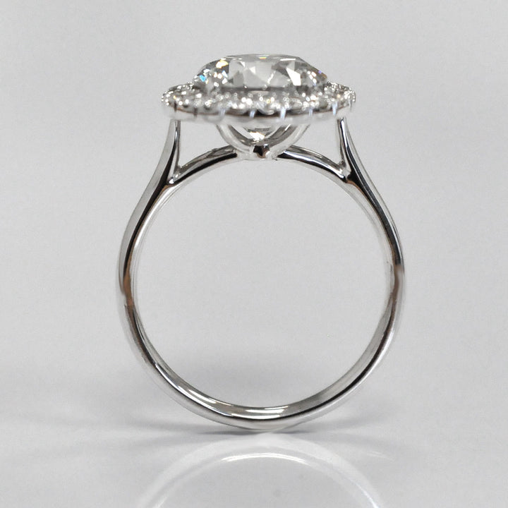 white gold natural diamond (~3.0 ct ) halo engagement ring