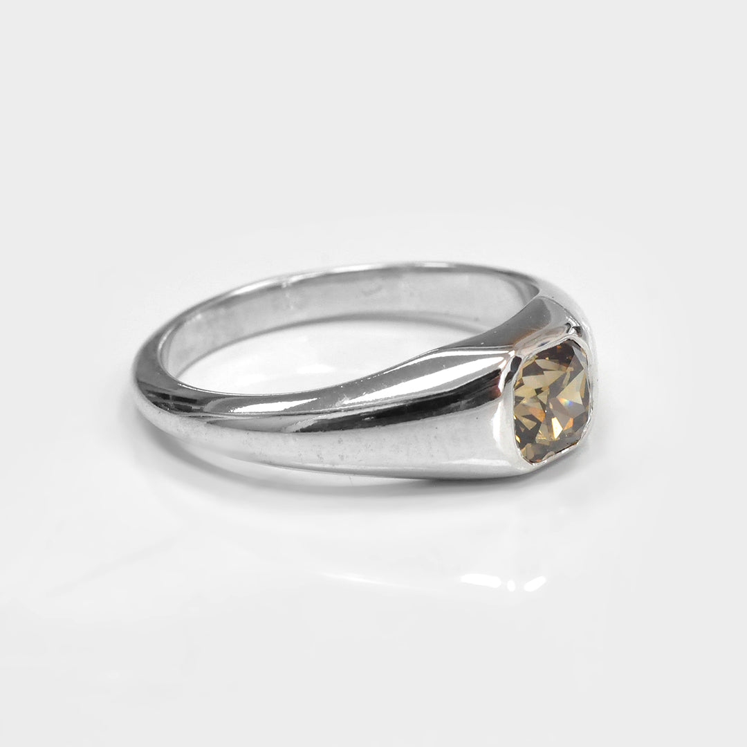 Solitaire White Gold Bezel Set Engagement Ring