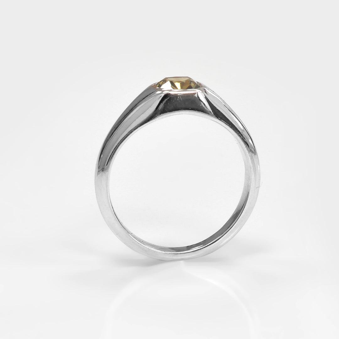 Solitaire White Gold Bezel Set Engagement Ring